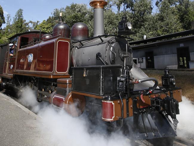 Victorian icon Puffing Billy, to return to the tracks on November 28. Puffing Billy powers up getting ready to take passengers.    Picture: David Caird