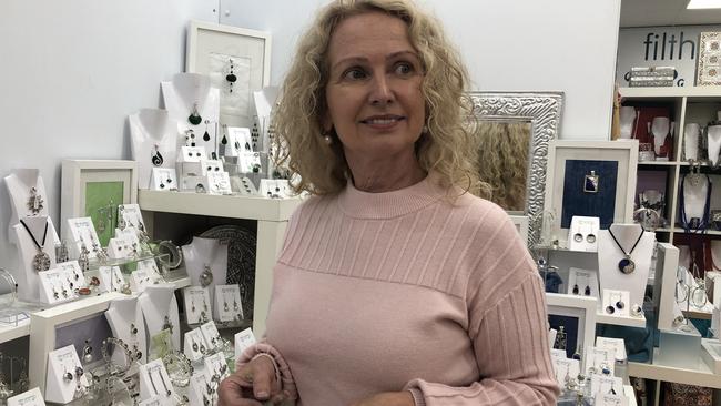 Filthy Gorgeous Accessories co-owner Carol Sullivan at Parramall, where she has worked for 13 years.