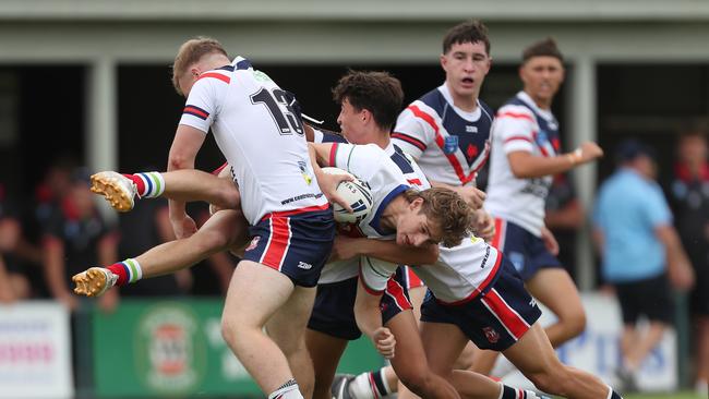 Alexander Stephenson (left) was immense for the Roosters. Picture: Sue Graham