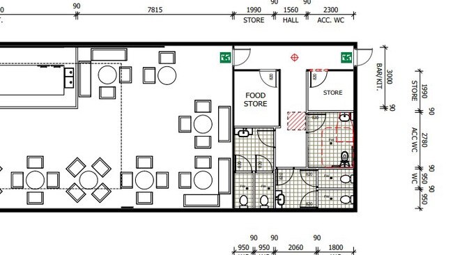 The floor layout of Burger Joint Lounge in Dubbo.