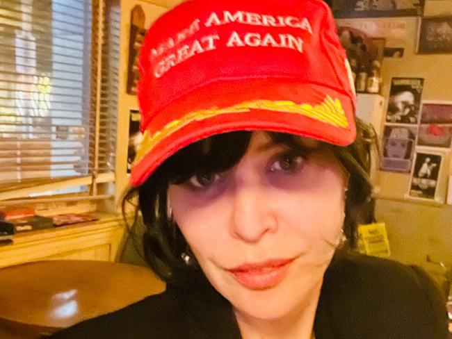 Musician Hayley Mary wearing the MAGA cap. Picture: Instagram