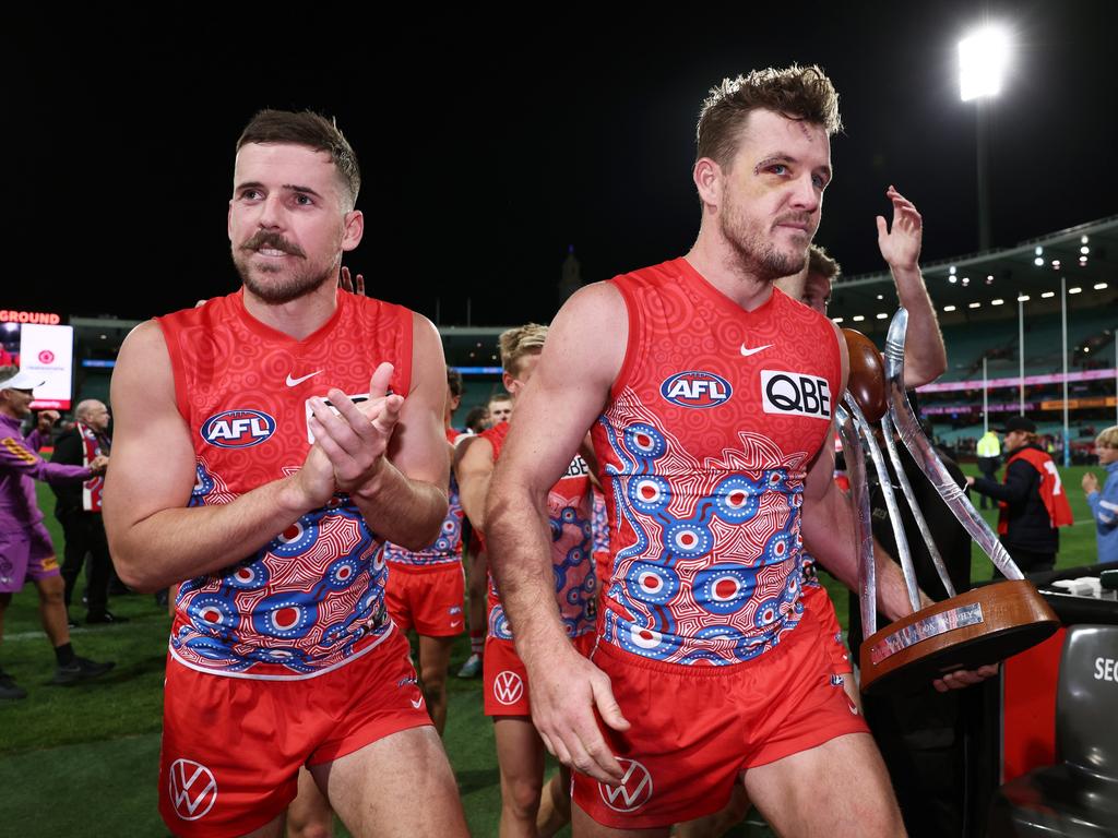 Luke Parker has been forced to do a lot of the heavy lifting for the Swans. Picture: Matt King/AFL Photos/via Getty Images