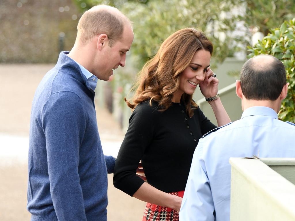 William puts a protective hand on Kate’s back. Photo: Karwai Tang/WireImage