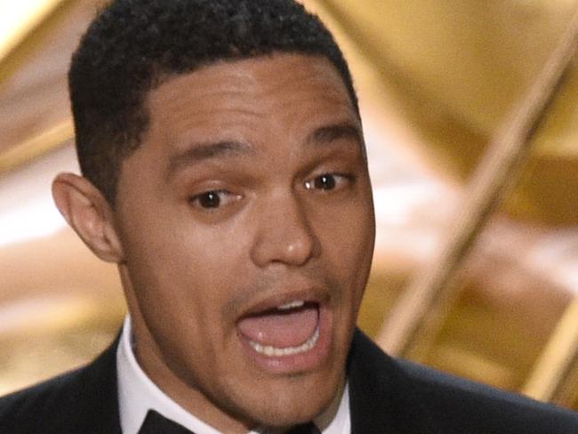 Trevor Noah introduces "Black Panther" at the Oscars on Sunday, Feb. 24, 2019, at the Dolby Theatre in Los Angeles. (Photo by Chris Pizzello/Invision/AP)