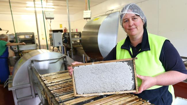 Nicola Charles, managing director of Blue Hills Honey, which has lost 80 per cent of its harvest because of the fire around Mawbanna. Picture: CHRIS KIDD