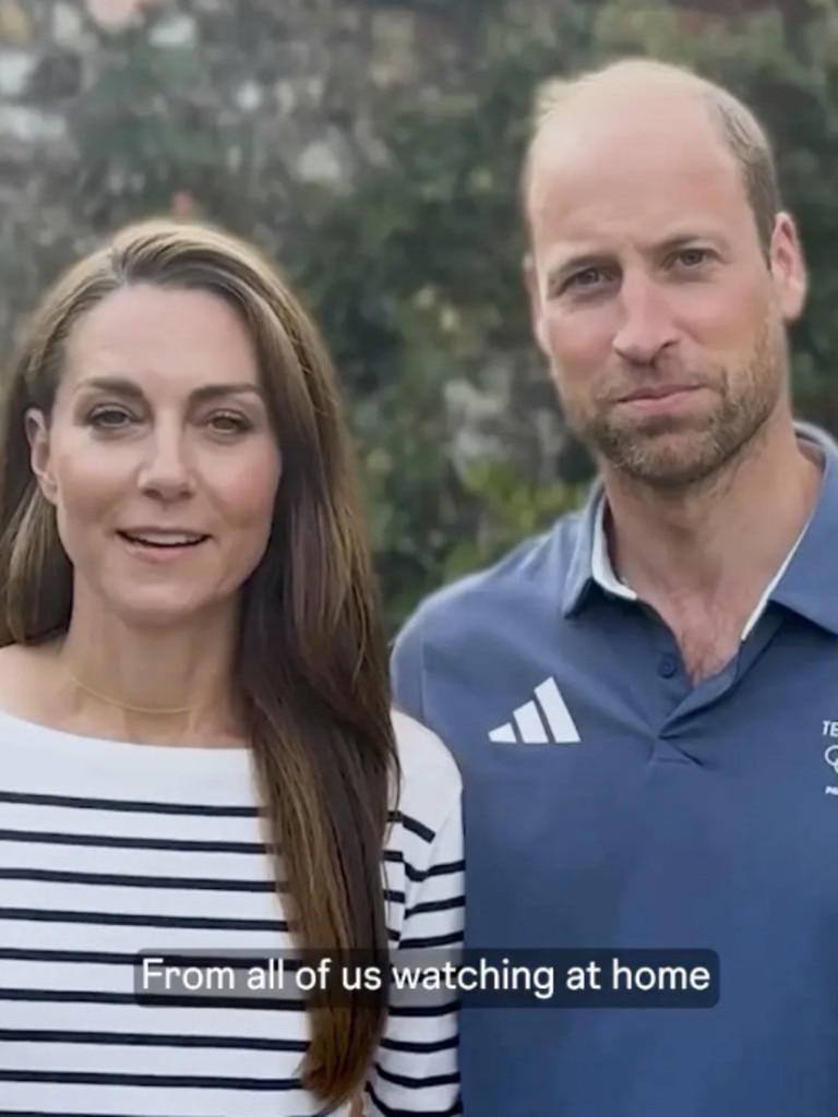 Kate Middleton appeared with Prince William to congratulate Great Britain’s Olympians in a video posted to Instagram Sunday.