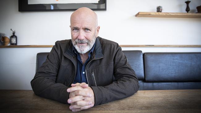 Tasmanian author Richard Flanagan has taken a massive swipe at the state’s salmon industry in his latest book. Picture: LUKE BOWDEN