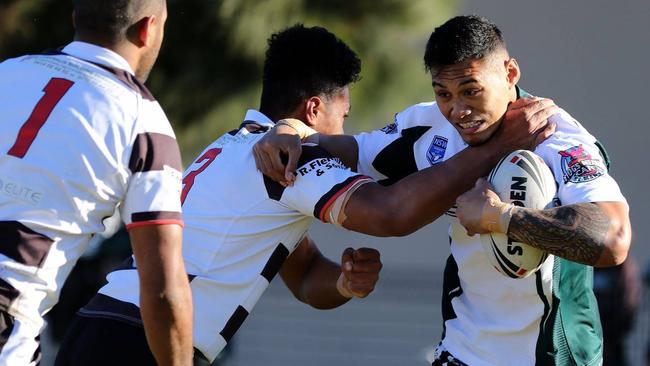 St Marys Saints Raymond Lesoa plays in the Ron Massey Cup preliminary against Western Suburbs Magpies.