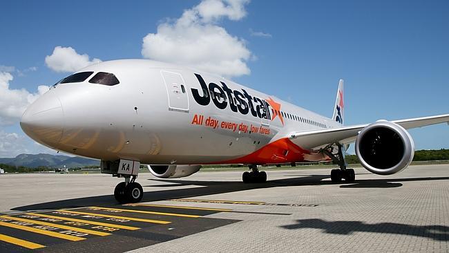 The 787 Dreamliner at Cairns Airport before the launch of its commercial domestic flights.