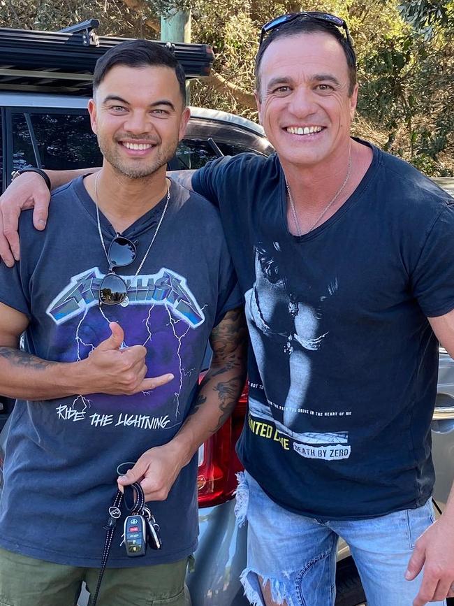 Australian Idol winner Guy Sebastian and runner-up Shannon Noll together again. Picture: Facebook