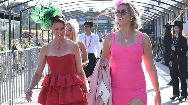 Racegoers arrive at Melbourne Cup. Picture: news.com.au