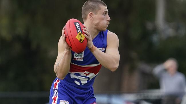 Chayce Black and his Wandin teammates had an impressive win over last year’s premiers in Outer East Premier Division. Picture: Valeriu Campan