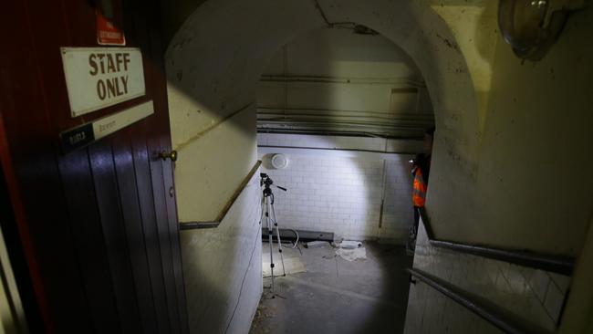 The entry to the dungeon. To the left are the small rooms where people were locked up and to the right was the morgue. Picture: PHIL ROGERS