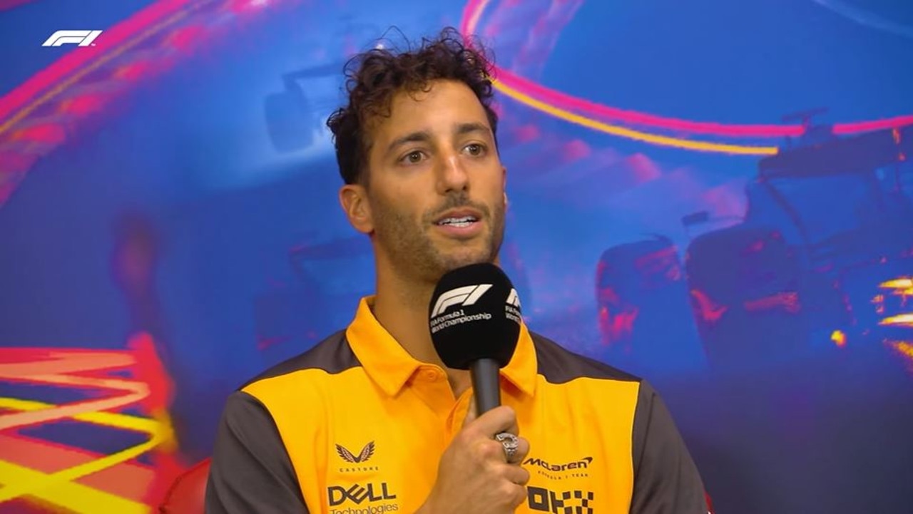 Daniel Ricciardo speaks to the press ahead of the Hungary GP.