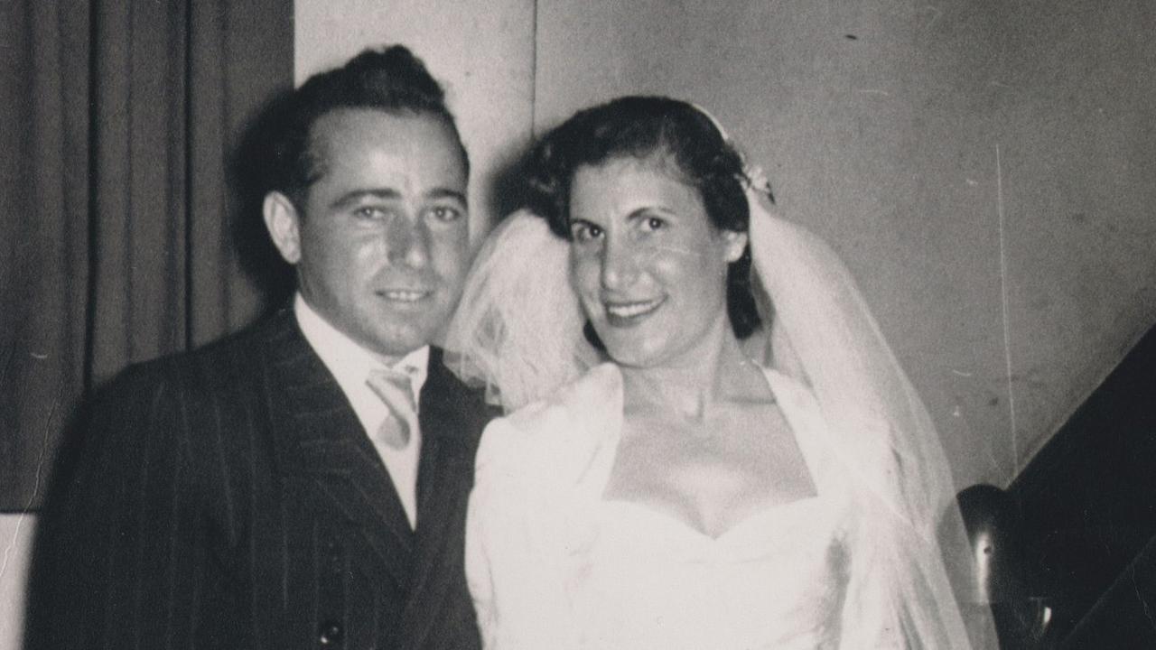 Rose and Naftali (Neff) Kirsch on their wedding day in March, 1953.