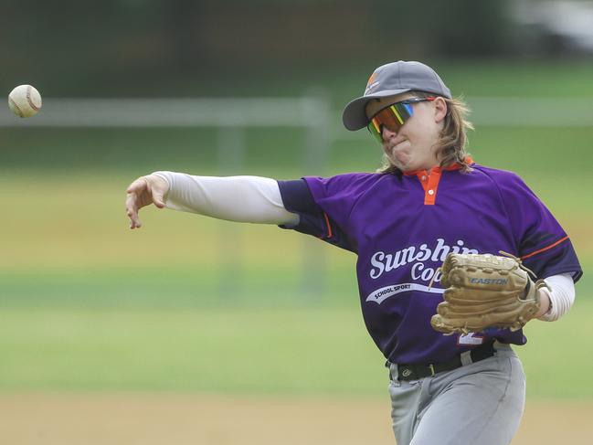 South Coast V Sunshine Coast in the 12-14 years QLD School Sport Baseball Championships. Picture:Glenn Campbell