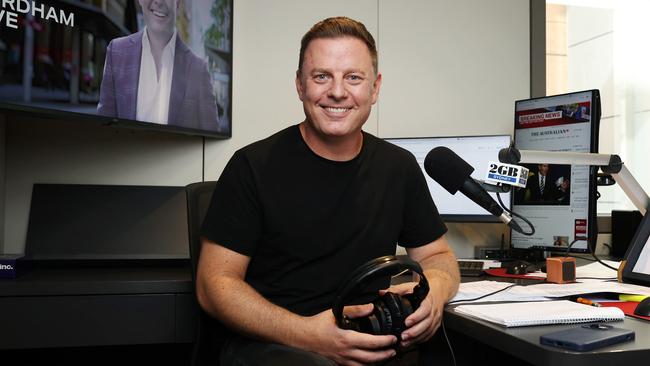 2GB Presenter Ben Fordham in his studio. Picture: John Feder