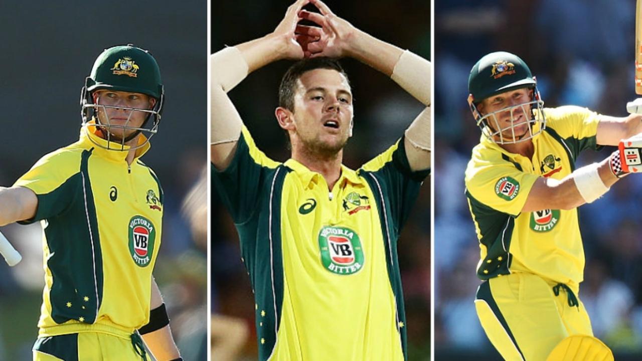 Steve Smith and David Warner have been named in Australia’s World Cup squad, which doesn’t include Josh Hazlewood. 
