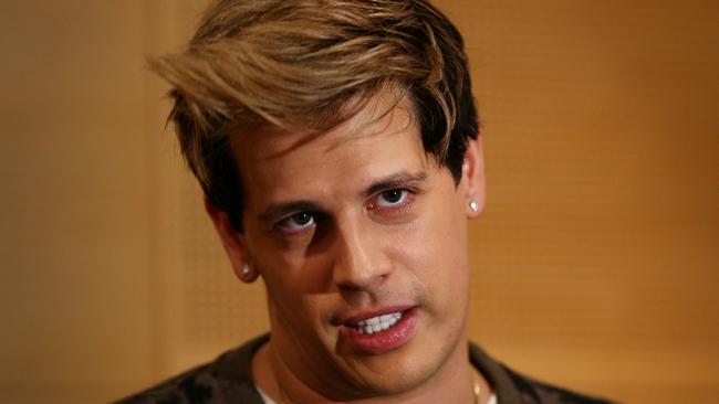 I regard Milo Yiannopoulos as a vain and vacuous dingbat, but he has a right to have his say. Picture: Lisa Maree Williams/Getty