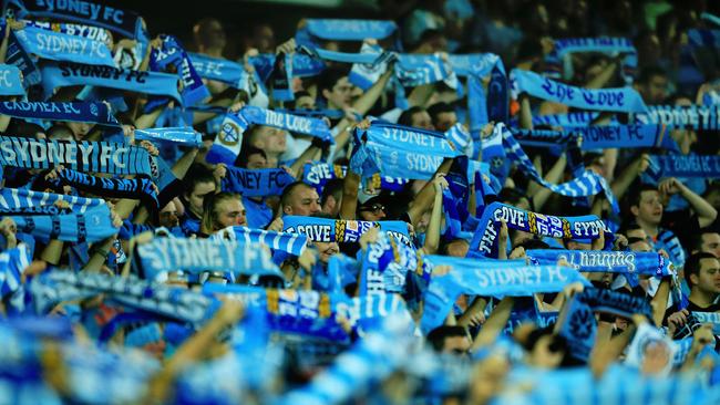 Sydney FC in The Cove at Allianz Stadium. Picture: Mark Evans