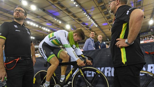 Australian cyclist Matthew Glaetzer at the 2016 track world championships in London. Picture: Cycling Australia.