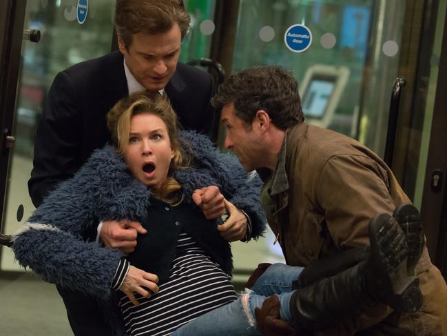 Renée Zellweger, Colin Firth and Patrick Dempsey in a scene from <i>Bridget Jones's Baby</i>. Picture: Universal Pictures