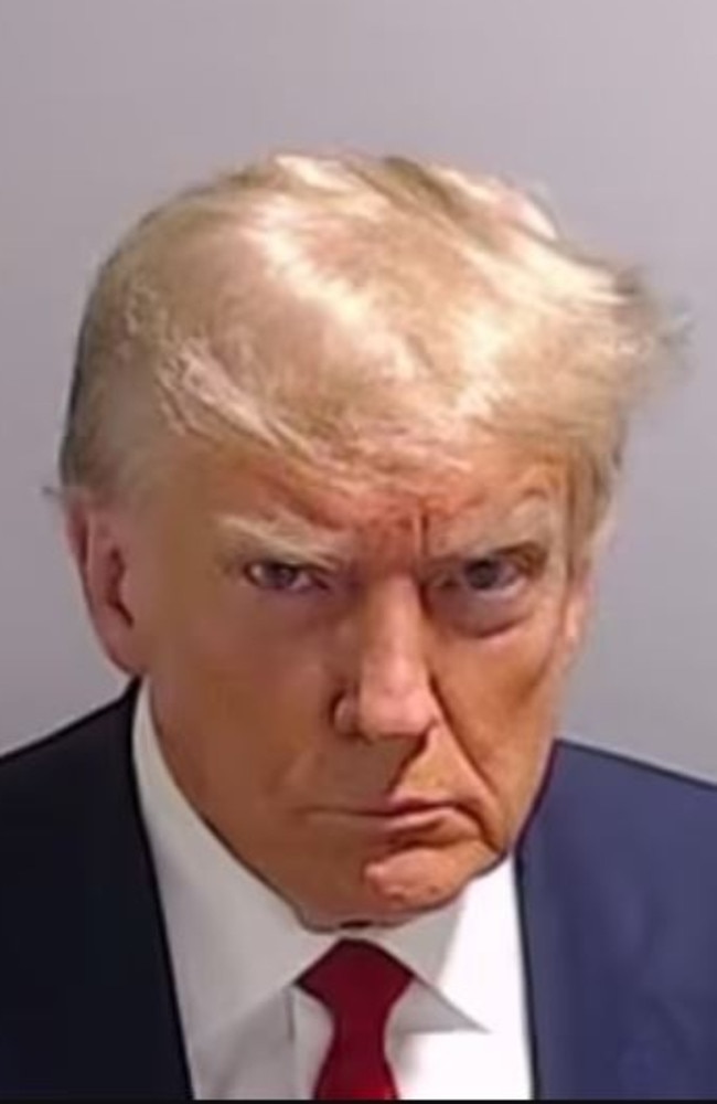 Donald Trump’s mugshot. Picture: Fulton County Sheriff’s Office