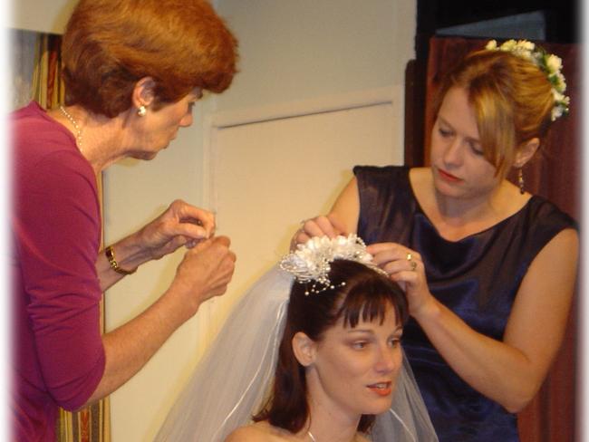 Sue Stock, Carlene Masters, Jolene Harrap in Secret Bridesmaids' Business at the old Kucom playhouse on Shakespeare Street, Mackay. Picture: Kucom Theatre