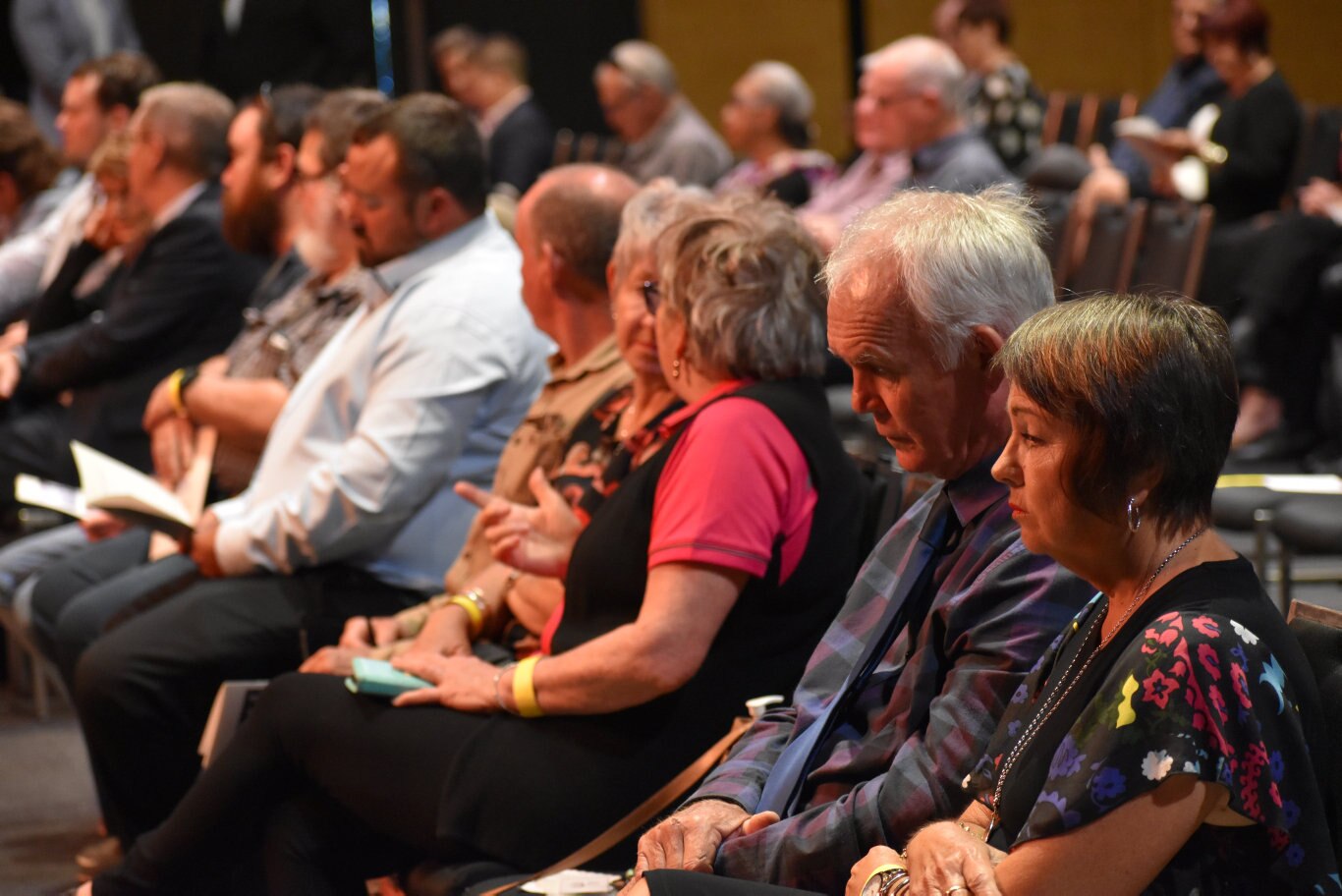 Mourners at the MECC at the State Funeral for former Mackay MP Tim Mulherin. Picture: Zizi Averill