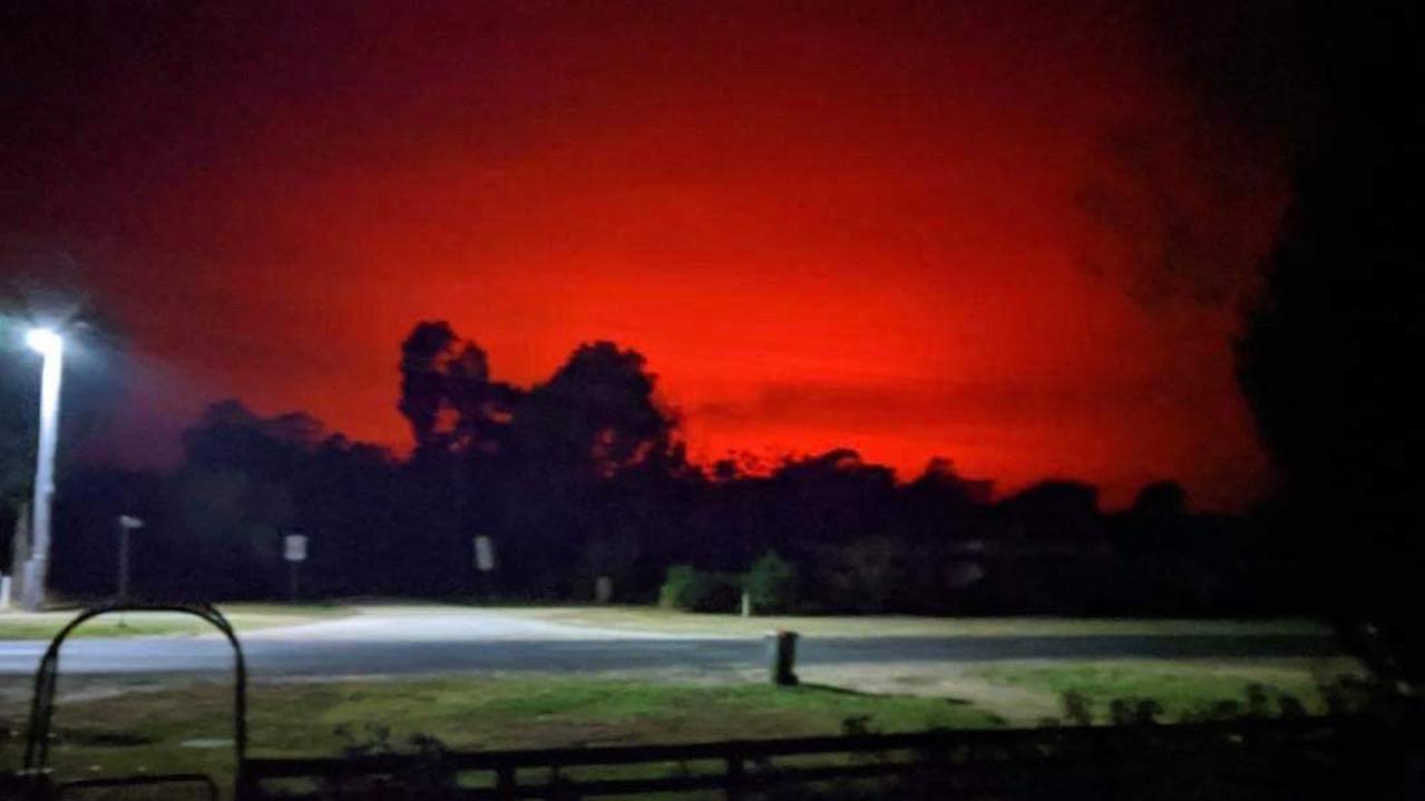 A glow from the Cann River fire, seen at 2.30am Monday morning.