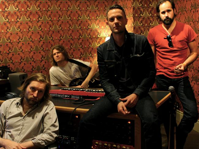 The Killers (from left Mark Stoermer, Dave Keuning, Brandon Flowers and Ronnie Vannucci Junior), will release their first album in five years a week before playing the AFL Grand Final.