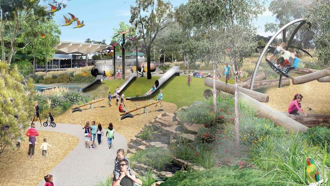 Artist impressions of the new playground currently under construction at Kingston. Picture: SUPPLIED