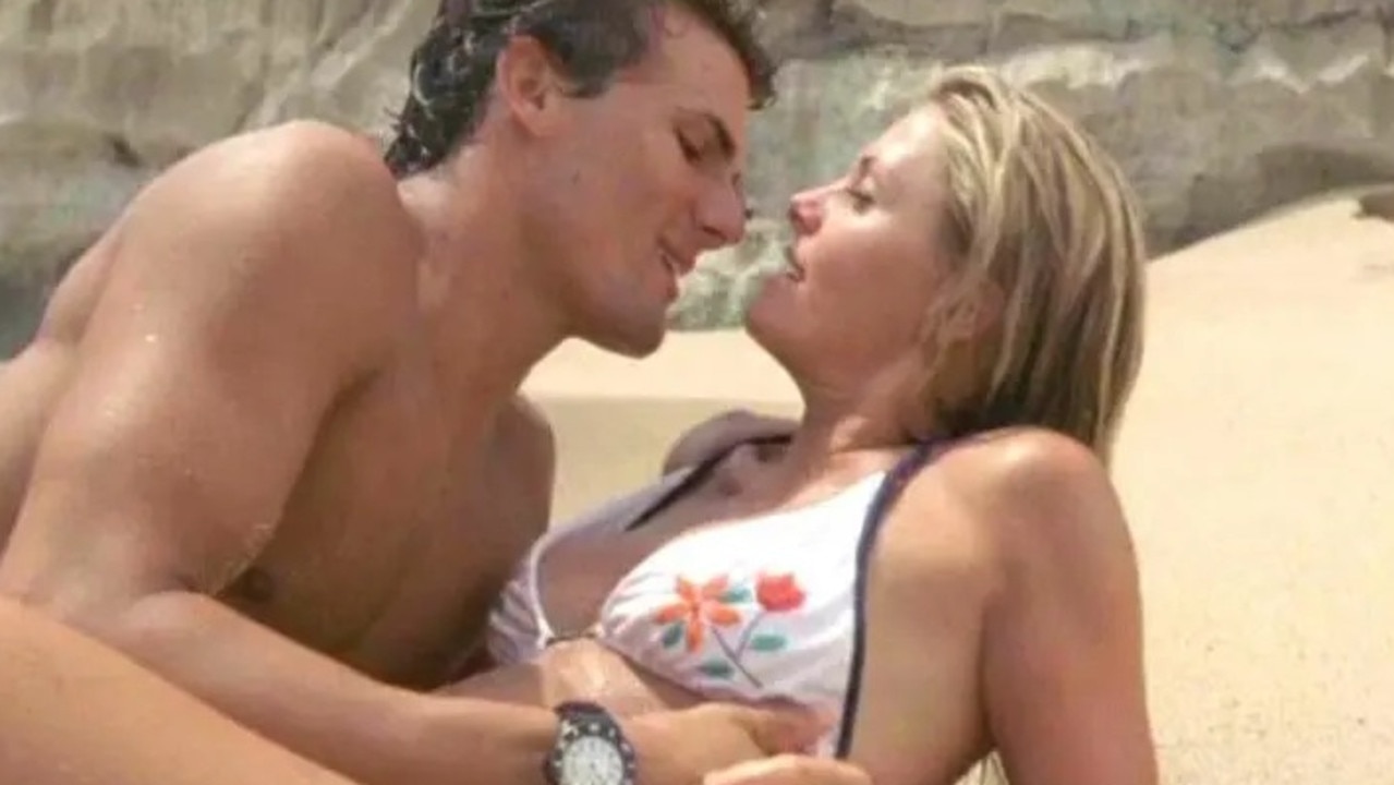 Jackson played Hobie Buchannon, seen here filming with co-star Nicole Eggert. Picture: Supplied