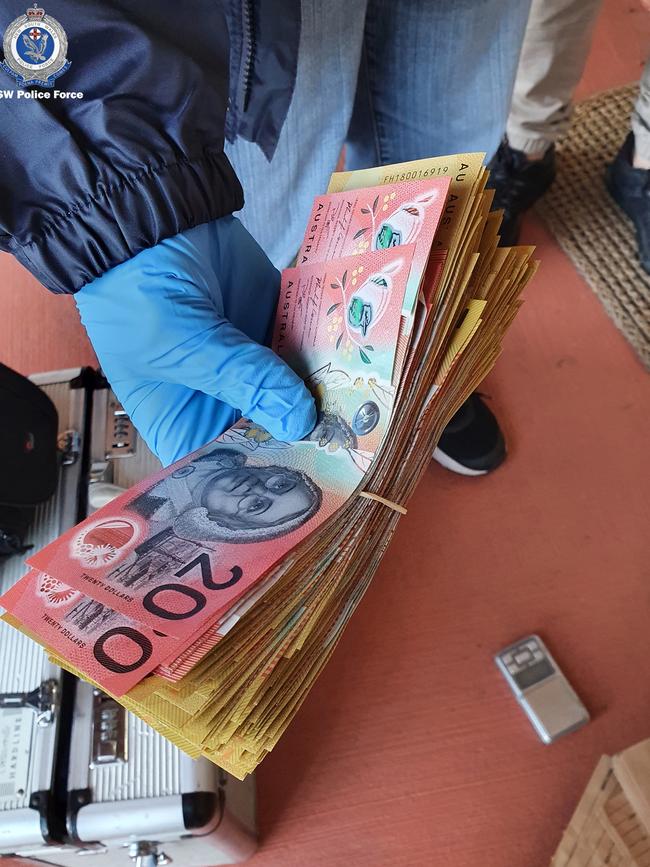 Police images of the cash seized as part of Strike Force Harle raised across the Central Coast in 2020. Picture: NSW Police