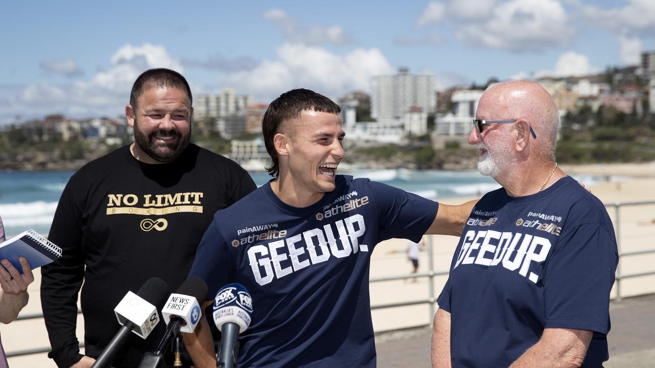 George Rose, Johnny Lewis and Harry Garside at Bondi Beach.