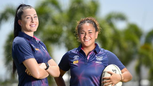 Romy Teitzel and Shaniah Power have signed NRLW contracts. PICTURE: MATT TAYLOR.