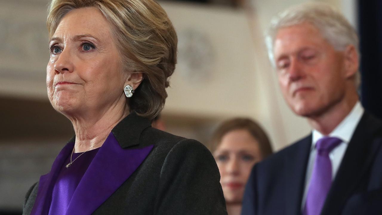 Hillary Clinton concedes the presidential election at the New Yorker Hotel on November 9, 2016 in New York City. Picture: Justin Sullivan/Getty Images/AFP