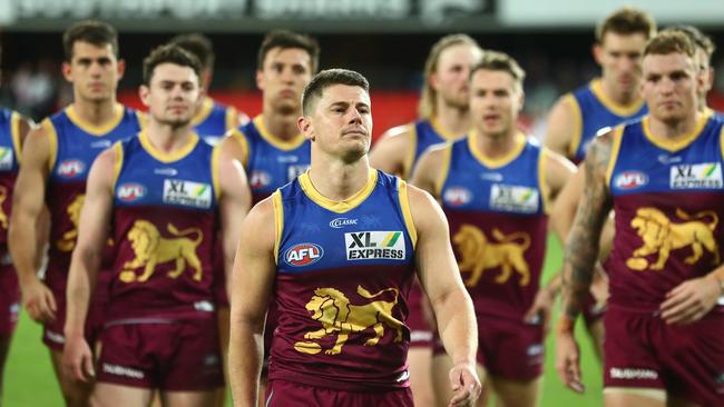 Struggling Brisbane faces a tough run home. Picture: AFL Photos/Getty Images