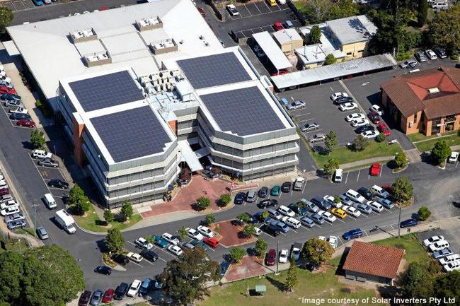 The solar installation on top of Coffs Harbour City Council's Rigby House. Picture: CHCC