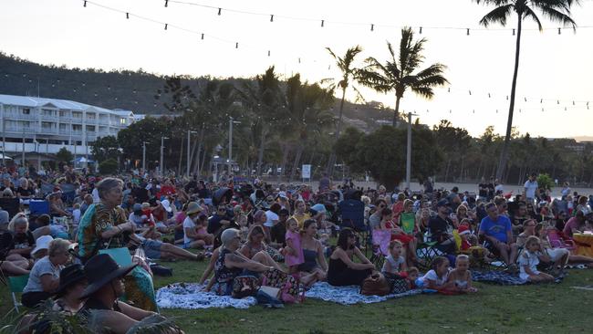 A large crowd gathered on the Airlie Foreshore for the Rotary Carols by the Beach 2019. Picture: Elyse Wurm