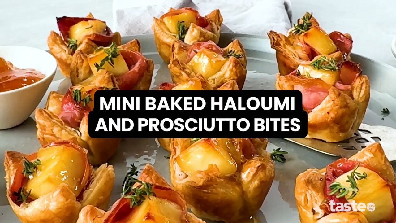 Mini baked haloumi and prosciutto bites