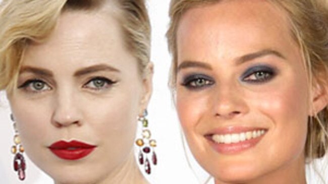 The accent of the Aussie Cortana was “inspired” by actors Melissa George, left, and Margot Robbie, Microsoft says. Pictures: Getty