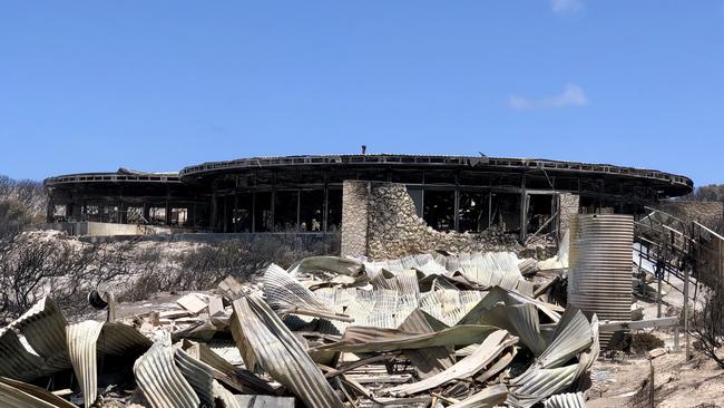 The ruins of the Southern Ocean Lodge after the fire two years ago.