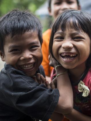 Local children found me very amusing in the village of Padang Lawas, Indonesia. Picture by Matt Turner.