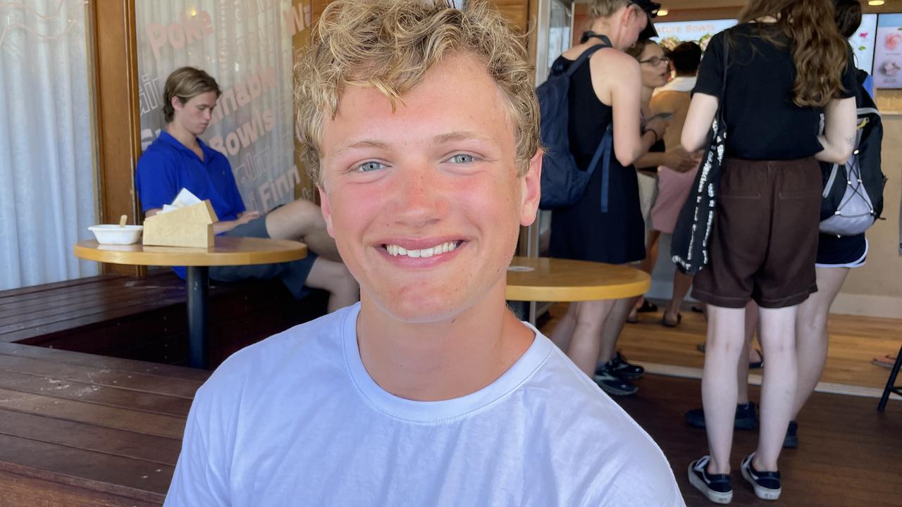 Jeremy Morison, 18, at Byron Bay Schoolies celebrations. Picture: Sam Stolz