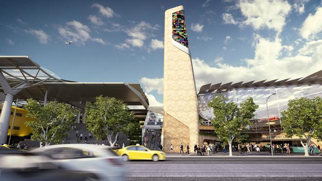 An artist’s impression of Melbourne’s AirRail terminal at Southern Cross station.