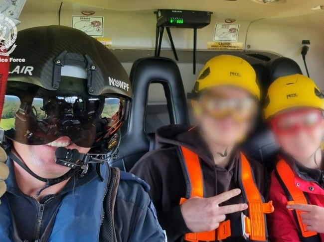 Two of the rescued hikers. Picture: NSW Police