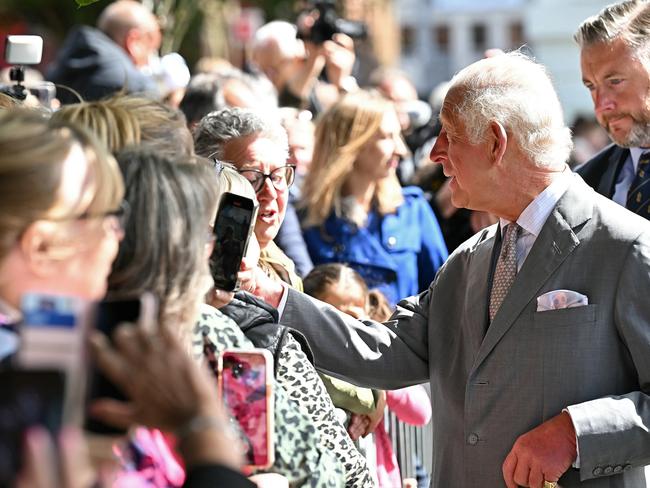 King Charles met with Southport locals, still reeling from last month’s horrific stabbings that left three children dead. Picture: Getty Images