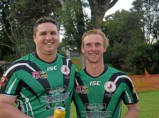 Mary Valley Stags first home game for 2019 - Stags president and forward Tom Curran and players player for the second week in a row hooker Aaron Ditton. Picture: Bec Singh