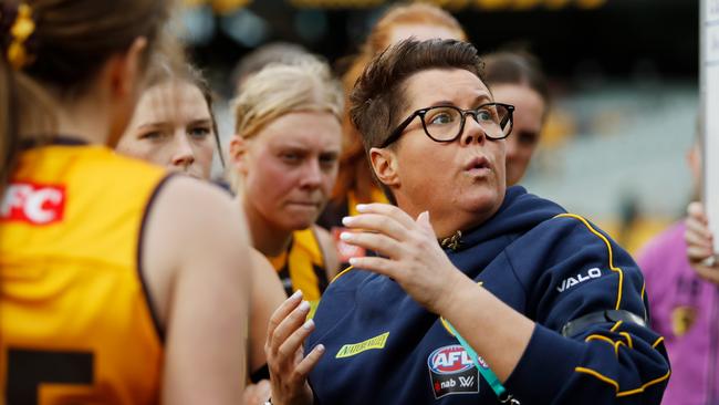 Adelaide’s 2017 AFLW premiership coach Bec Goddard will take charge of the Hawks this season. Picture: Dylan Burns/AFL Photos via Getty Images